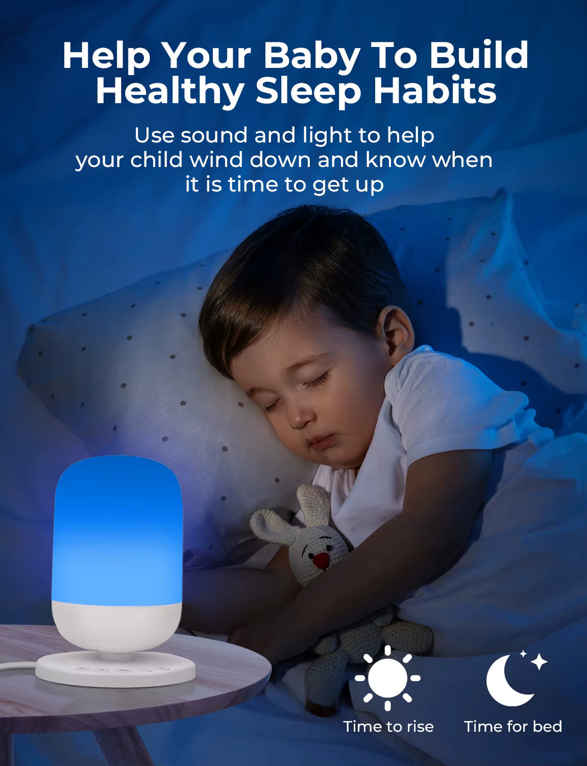 Smart Baby White Noise Machine with Night Light – App-Controlled Rechargeable Sleep Sound Machine