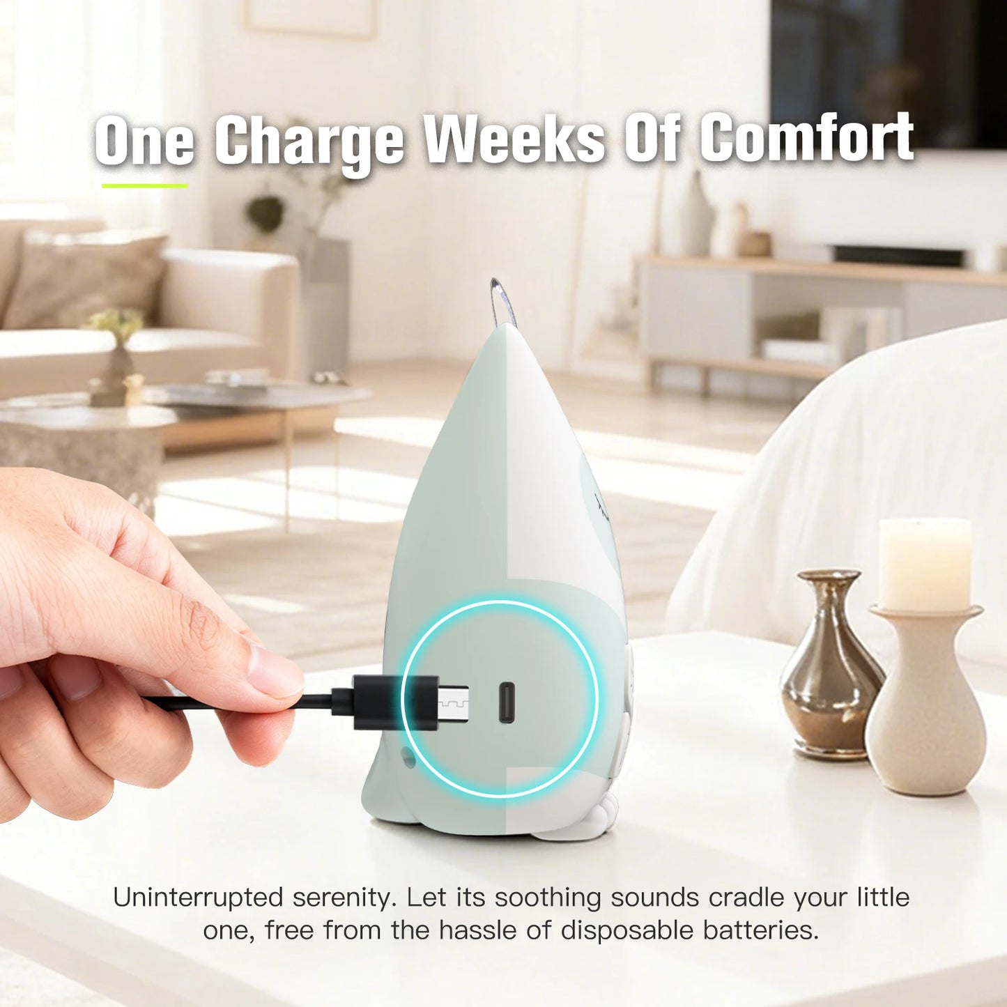 Portable White Noise Machine – Travel-Friendly Sleep Sound Machine with Smart Cry Detection