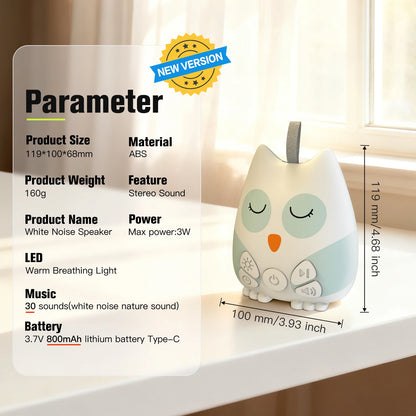 Portable White Noise Machine – Travel-Friendly Sleep Sound Machine with Smart Cry Detection